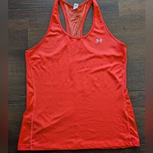Under Armour HeatGear Racerback Tank Top – Orange Coral – Large – Fitted